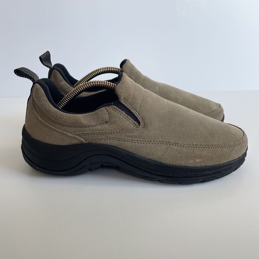 L.L. Bean Women's Tan Suede Comfort Moc Slip on Clog Walking Shoes Size 8